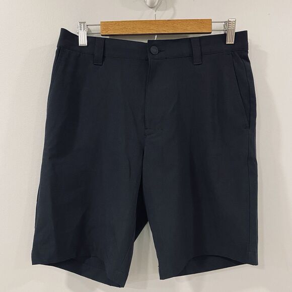 BANANA REPUBLIC Men's 32 Flat Front Technical Shorts Black Preppy Summer Golf - Picture 1 of 16